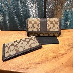 Y2K Vintage Coach Signature Canvas Wallet